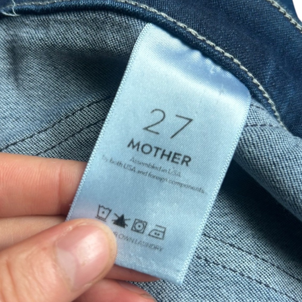 MOTHER The Blade Swooner High Rise Skinny Jeans Dark Blue Path to Paradise 27 - Picture 10 of 11
